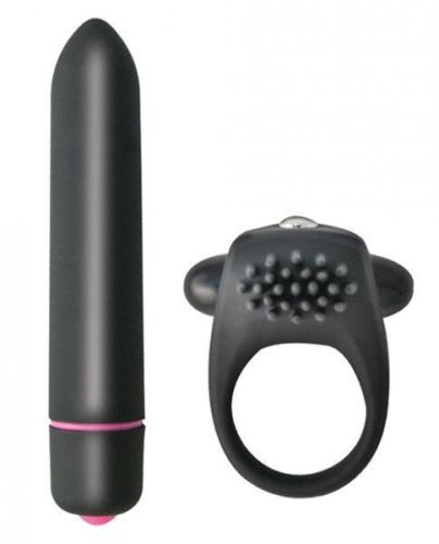Intense Cockring &amp; Bullet Vibrator Black