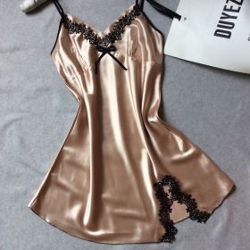 silk sling pajamas (Option: Black yellow-M)