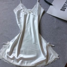 silk sling pajamas (Option: White-XXL)