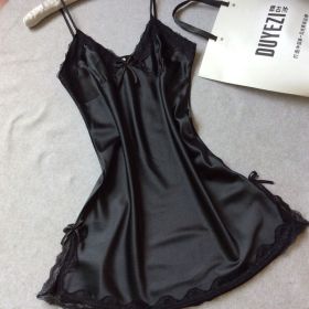 silk sling pajamas (Option: Black-L)